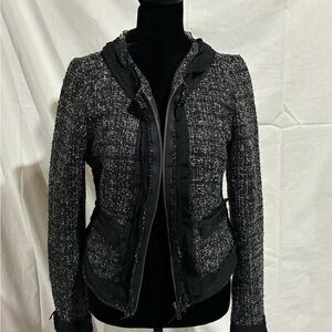 Jessica Simpson Black and Gray Tweed Blazer